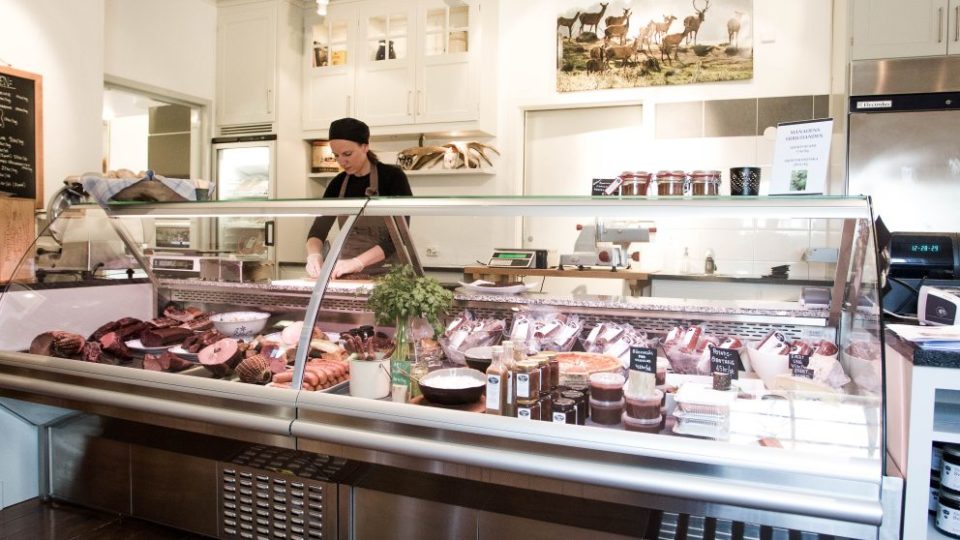 Bilden visar delikatessdisken vid Hygsn vilt gårdsbutik